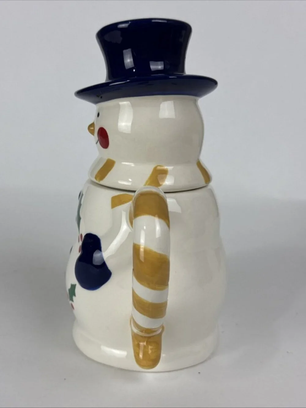 Temptations Snowman Blue Hat Ceramic 12oz Mug holiday Christmas decor cup